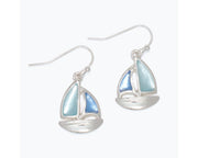 Elegant Sailboat Earrings – Shimmery Blues