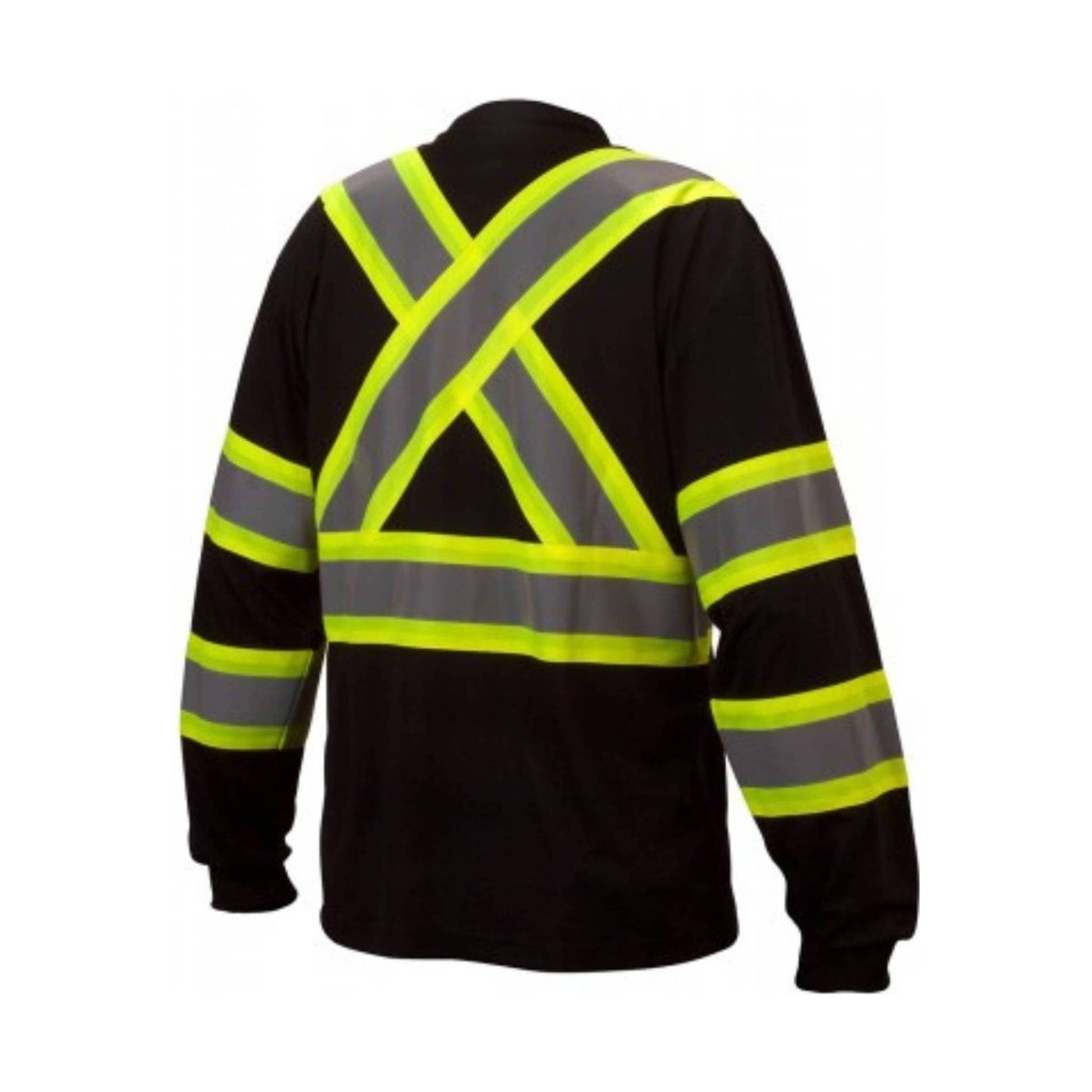 Pyramex Men's Long Sleeve Enhanced Hi-Vis T-Shirt - Black by Lenny's Shoe & Apparel