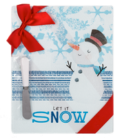 Snowman Glass Cutting Board with Spreader