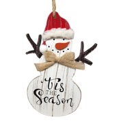 Charming Wooden Snowman Ornament