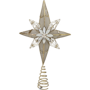 Gold Capiz 8-Point Star Tree Topper - 12 Inch