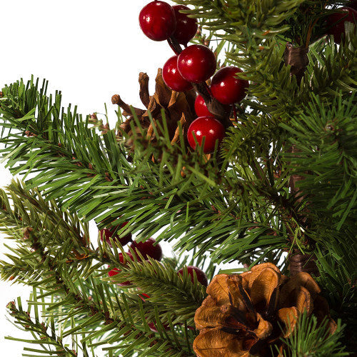 24-Inch Red Berries and Pinecones Artificial Christmas Tree