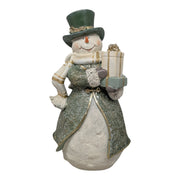 Elegant Snowman with Gifts Resin Figurine