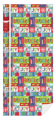 Whimsical Roll Wrap - 40" x 288" - Christmas Words