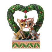 Rudolph and Clarice Heart Wreath Diorama