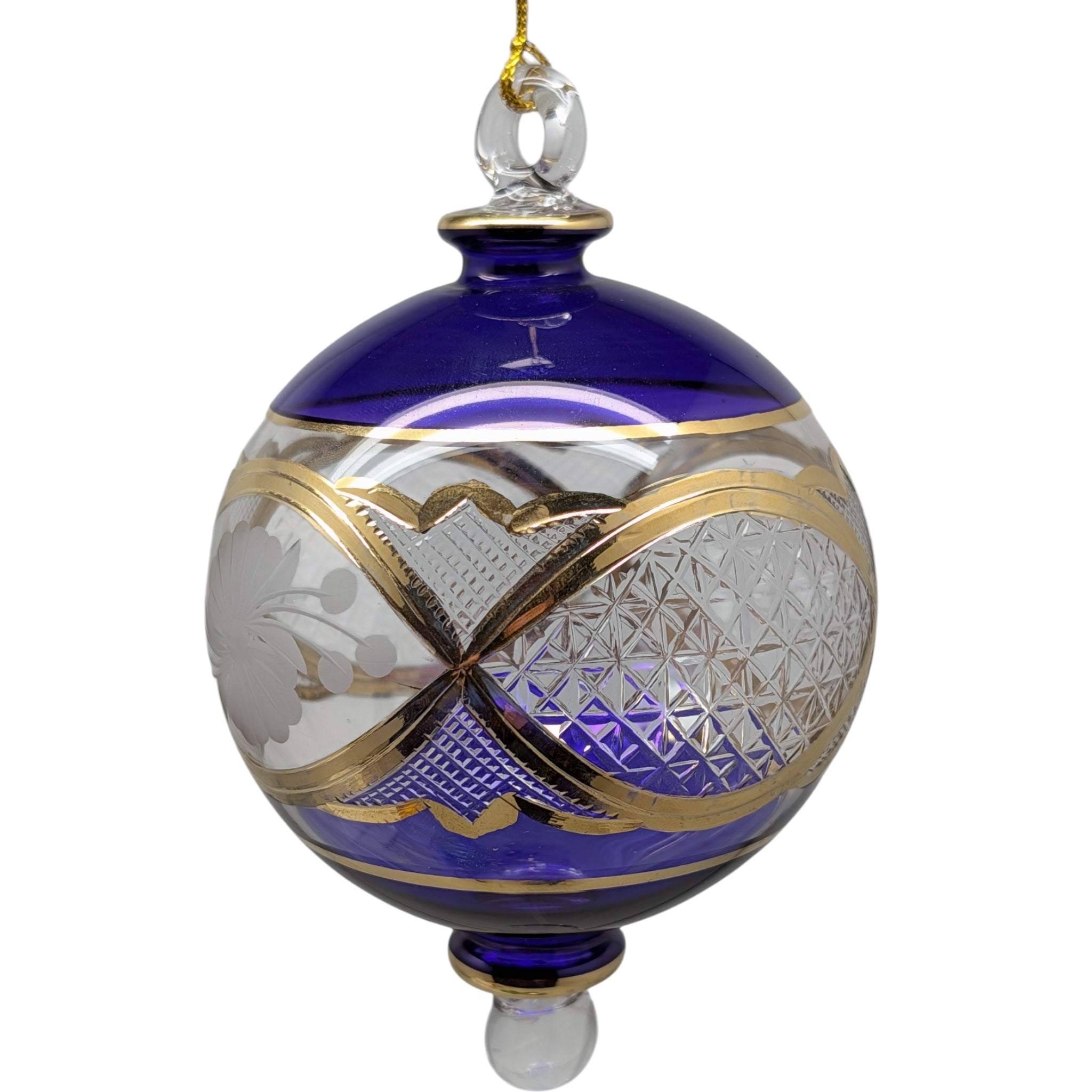 Amethyst Floral Ball Ornament with 24k Gold