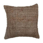 Throw Pillow - Square Woven Jute & Cotton 20" Natural by Homeportonline