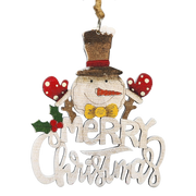 Laser Cut Wooden Ornament - Merry Christmas Snowman