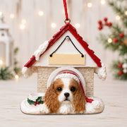 Ceramic Doghouse Ornament - King Charles