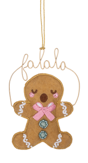 Winter Button Gingerbread Caroler