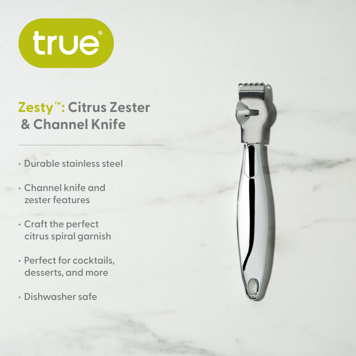 Zester - Zesty Stainless Steel Citrus Lemon Lime & Channel Knife by Homeportonline