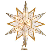 10-Light Capiz Star With Gold Glitter Finish Tree Top