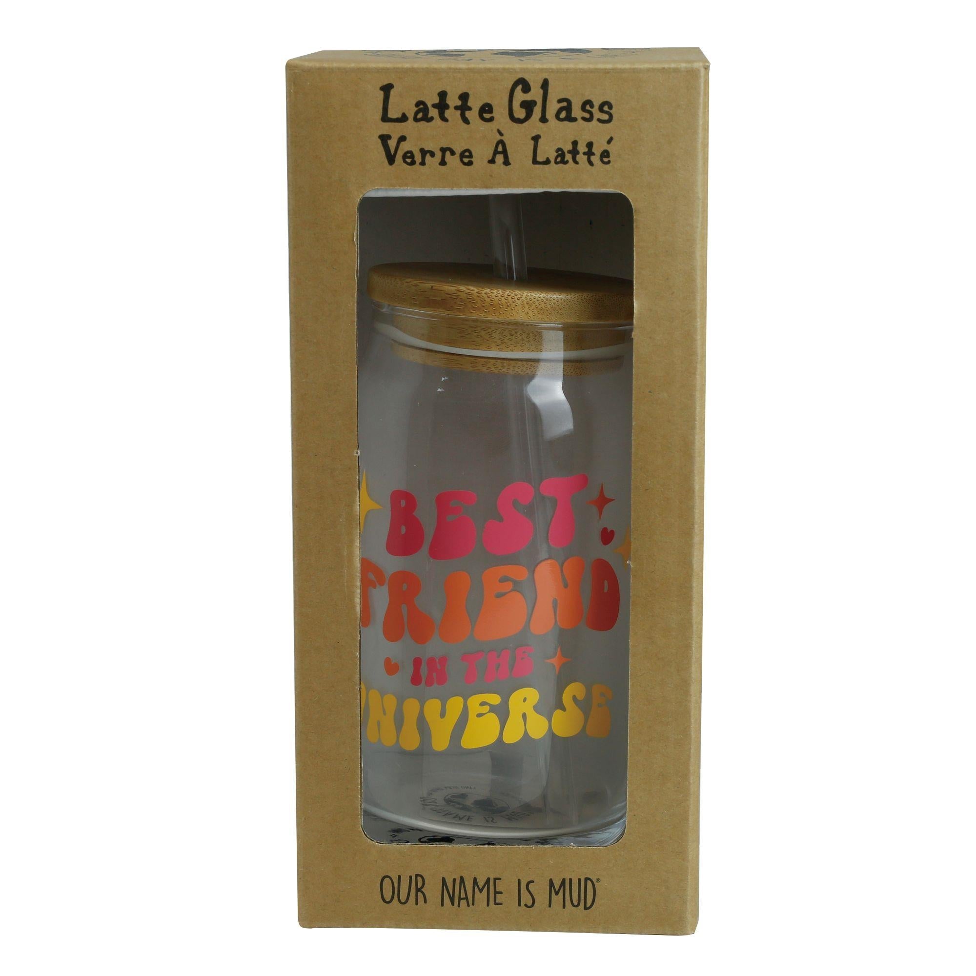 Best Friend Iced Coffee Glass with Straw