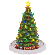 Lighted Musical Christmas Tree with Moving Train - 13 Inches tall
