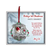 Baby's First Christmas Train Photo Ornament