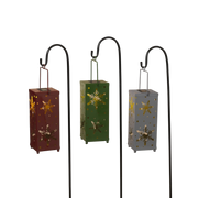 Solar Lighted Holiday Lanterns with Shepherd Hook -
