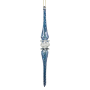 Frosted Blue Swirl Spire Ornament