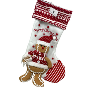 White Gingerbread Dangling Legs Stocking