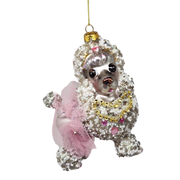 Vintage Glass Poodle Ornament -
