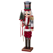 Plaid Hat Nutcracker with Tree – 2 Feet Tall