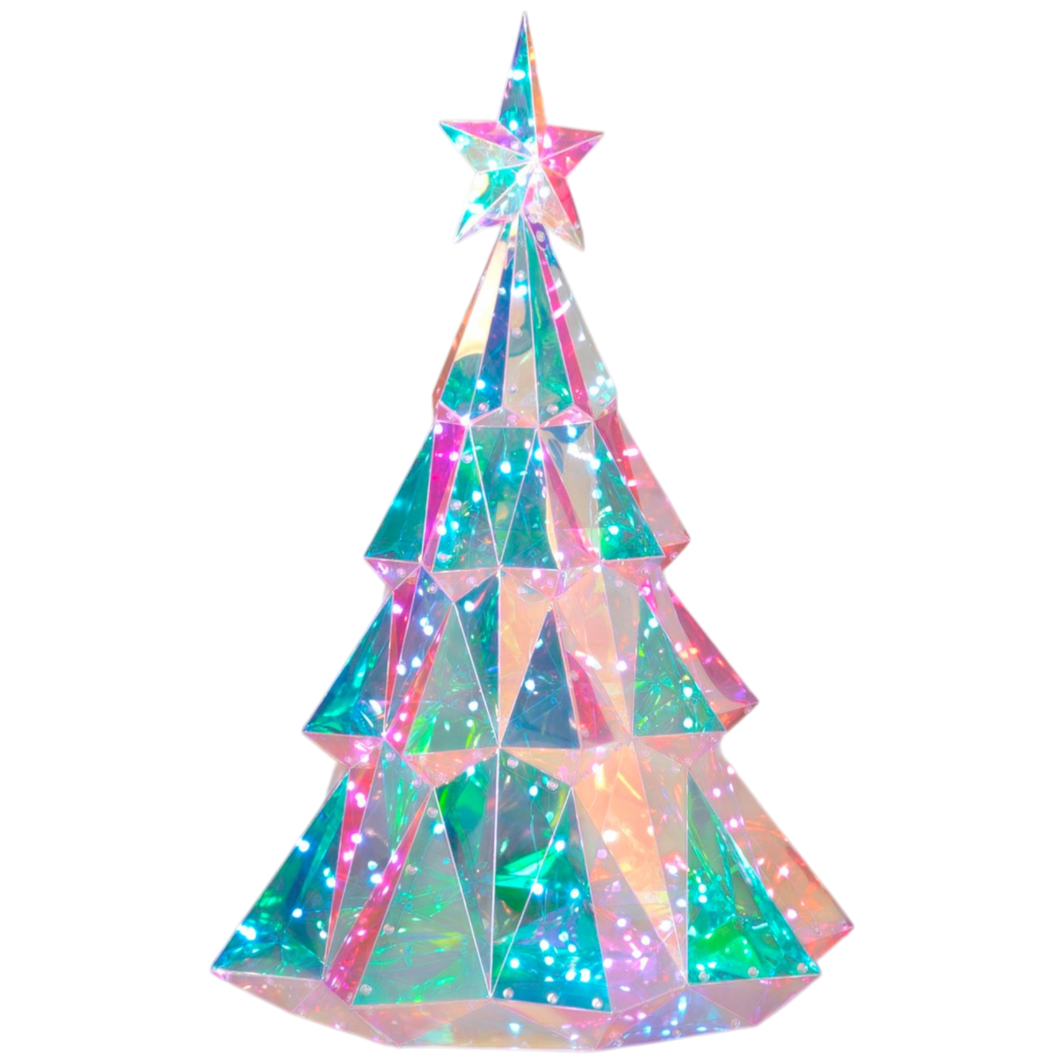 USB Lighted Holographic Holiday Tree with Remote Control - 25 Inch