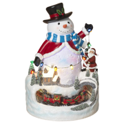 Lighted Musical Holiday Snowman with Moving Train