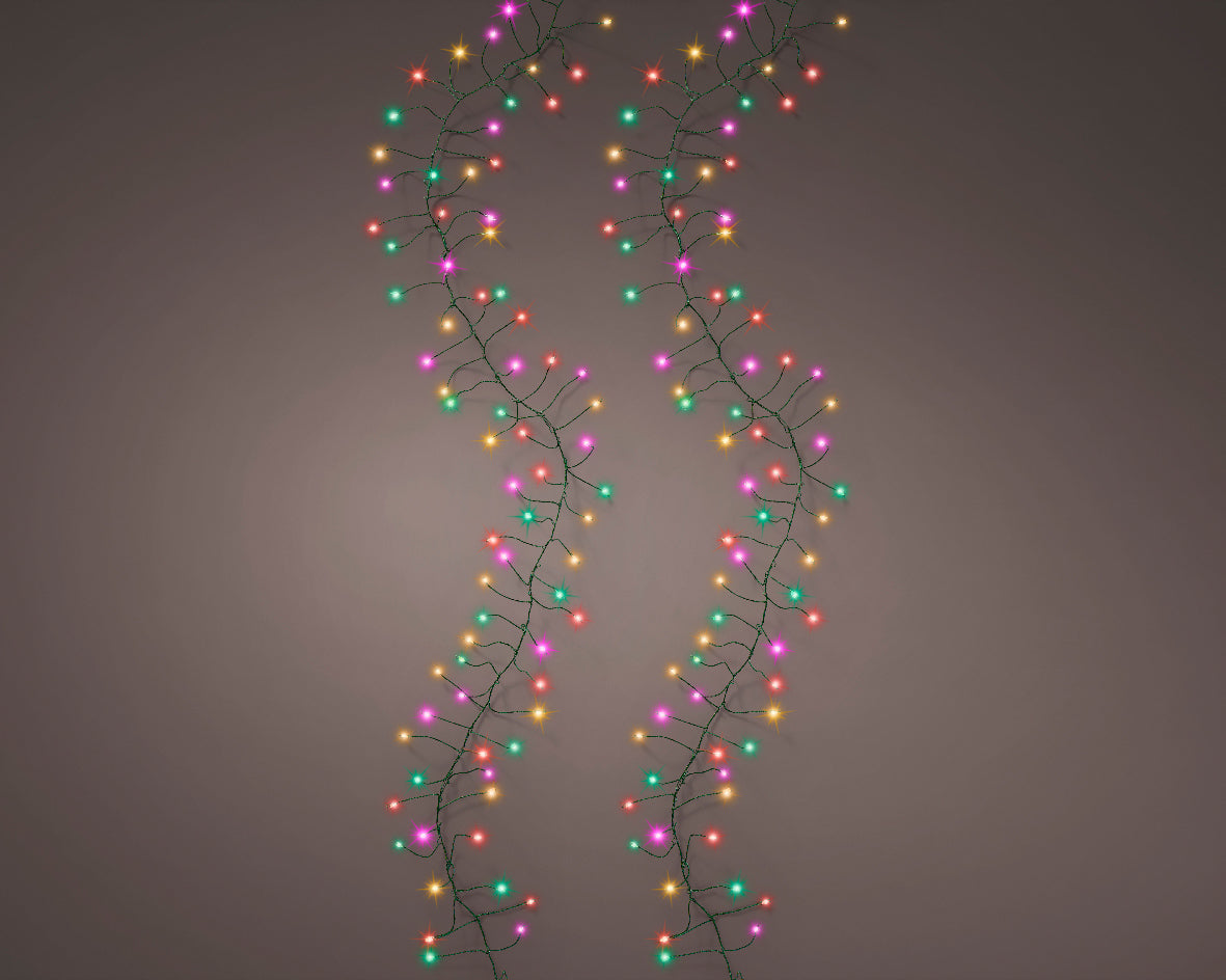 Micro LED Garland Light - 8 function twinkle - 480 - Multicolor - Silver String