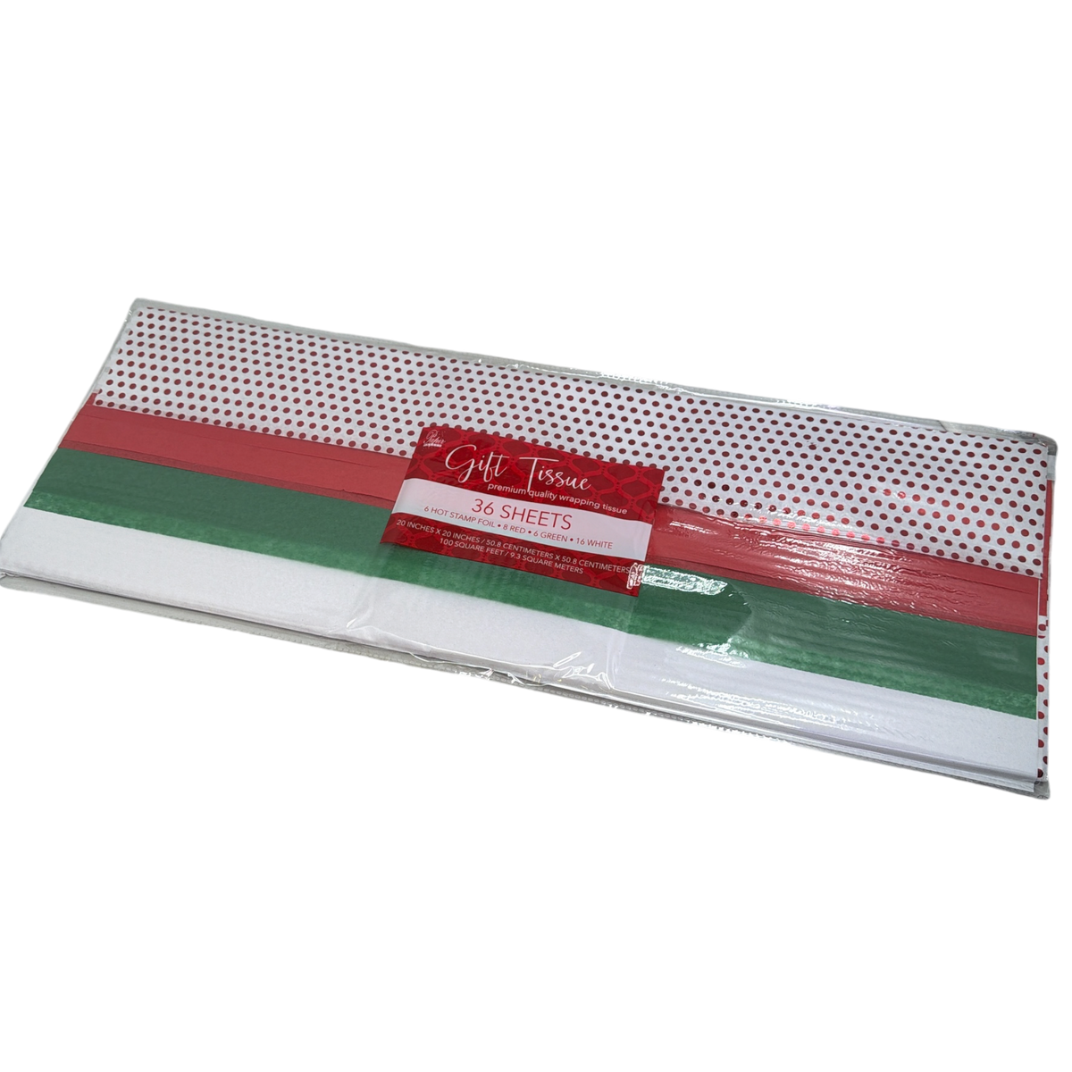 36 Sheet Red / Green and Hot Stamp Tissue Paper