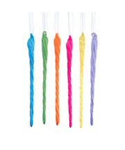 Glass Glow In The Dark Glittered Icicle Ornament -