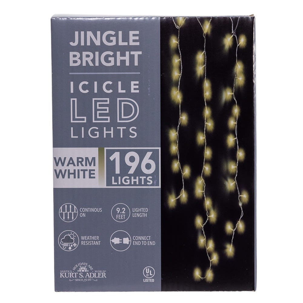 Warm White Jingle Bright Icicle Lights