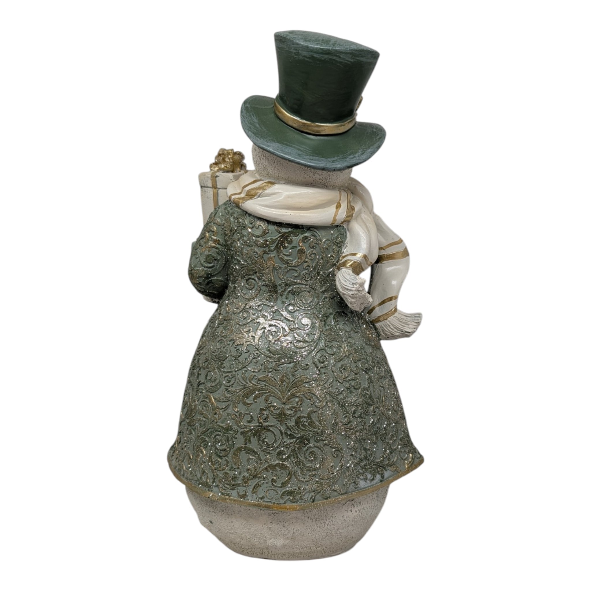 Elegant Snowman with Gifts Resin Figurine