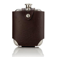 Travel Hip Flask - Stainless Steel & Faux-leather Travel Case Admiral by Homeportonline