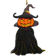 Witchy Jack O Lantern  Wooden Ornament