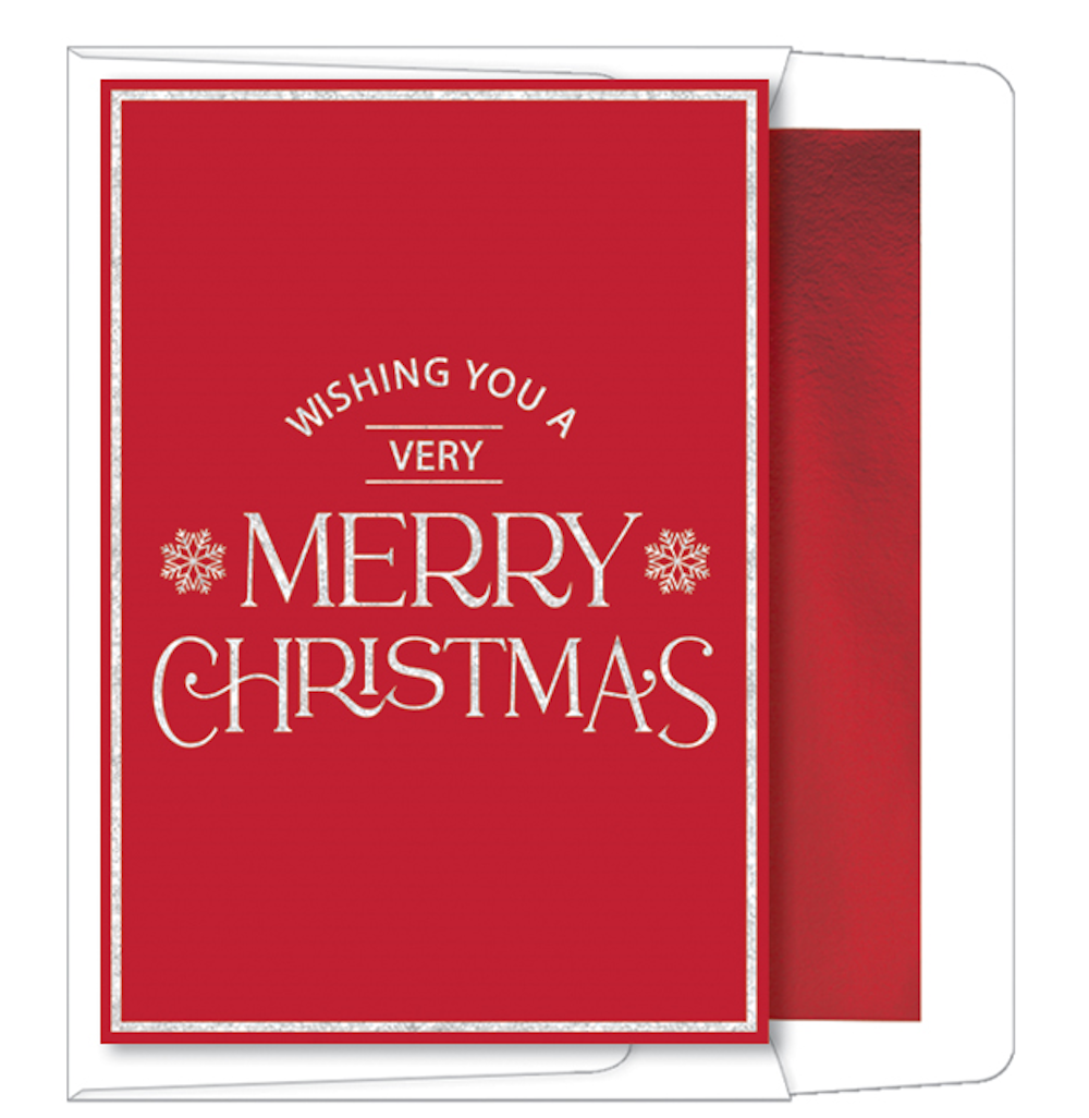 Foil Accented Embossed Cards (Red with Foil Typography)