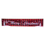 Merry Christmas Buffalo Plaid 10 foot Banner (Red & Black)