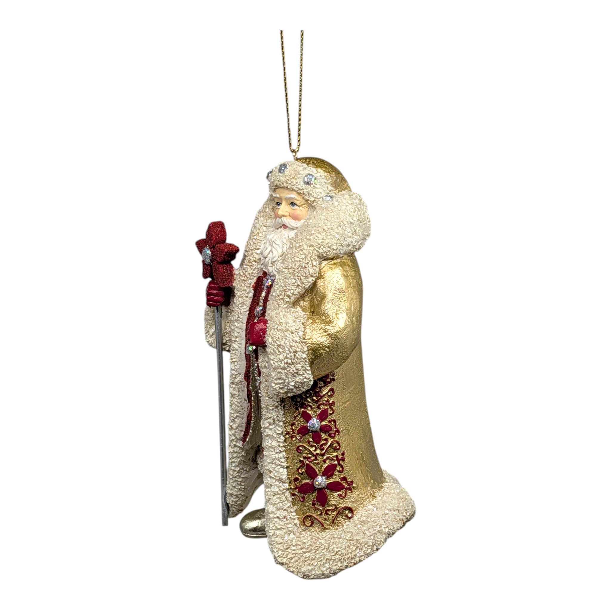 Holiday Diamonds Standing Santa with Staff