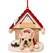 Ceramic Doghouse Ornament - French Bulldog