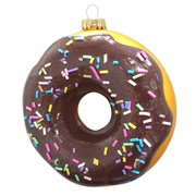 Chocolate Donut Blown Glass Ornament