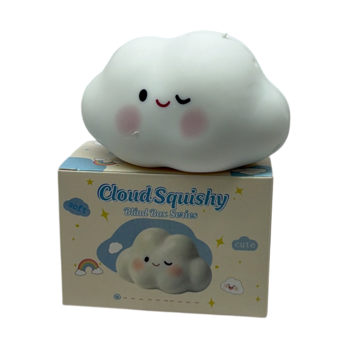 White Cloud Crunchy Squishy- Winking