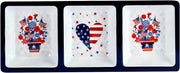 Stars and Stripes 3 Section Relish Tray