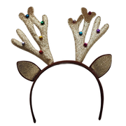 Gold Shimmer Antler Headband Bopper