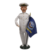 Navy Man with Flag