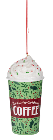 Holly Jolly Festive Latte Ornament