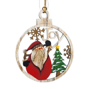 Wooden Ornament - Joyful Santa