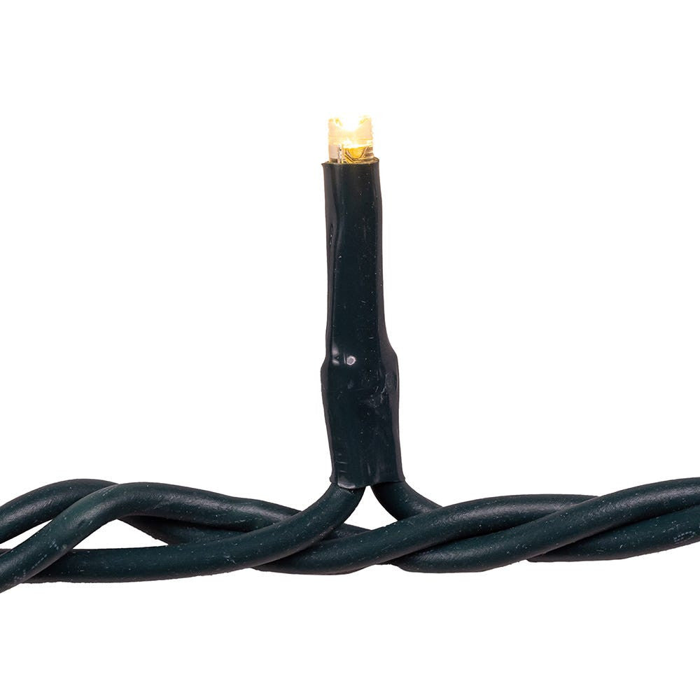 Jingle Bright 100 LED Light Set - Warm White Twinkle - Green Wire