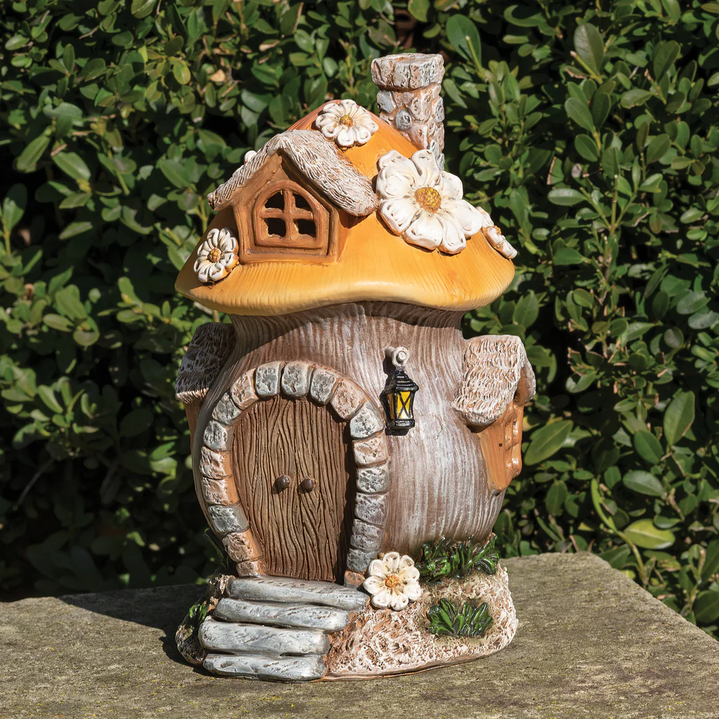 Mushroom Lighted Cottage Garden Figurine – 7 Inch