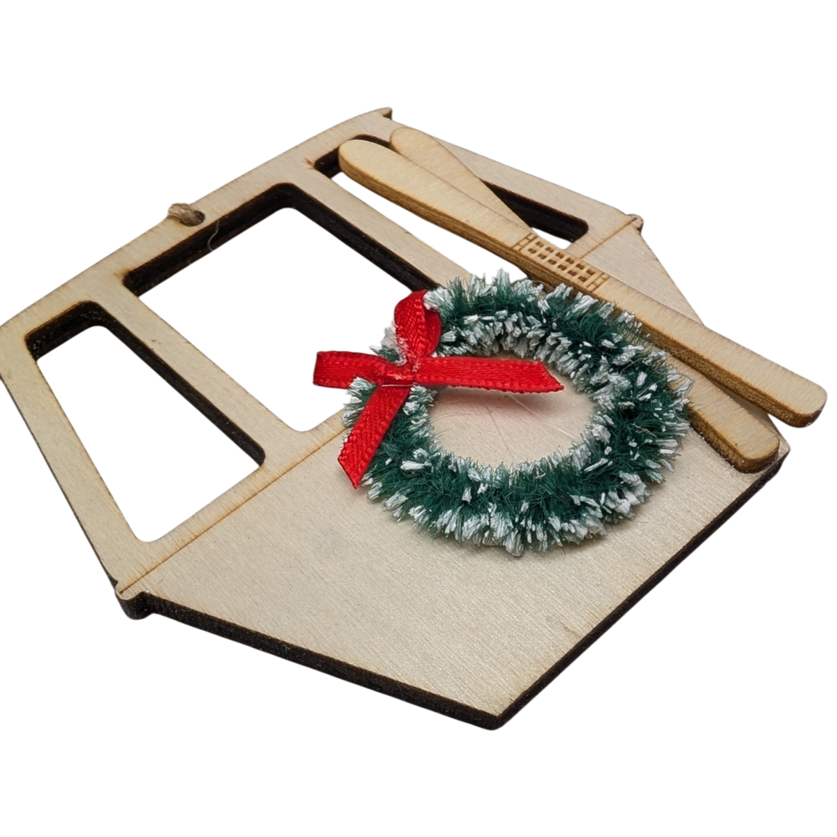 Wood Holiday Gondola Garland - 77 Inches long