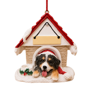Ceramic Doghouse Ornament - Bernese Mt Dog