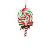 Candycane Treats Hanging Ornament - Multicolor Pinwheel