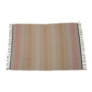 Throw Blanket Woven Recycled Cotton Blend w/Stripes & Fringe Multi Color 60"x50" by Homeportonline